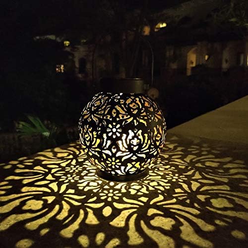 2 Pack Outdoor Solar Hanging Lantern Lights Decorative Christmas Light for Garden Patio Courtyard Lawn and Tabletop. Unique Gifts for Women Gardening.-VerdiqueGarden