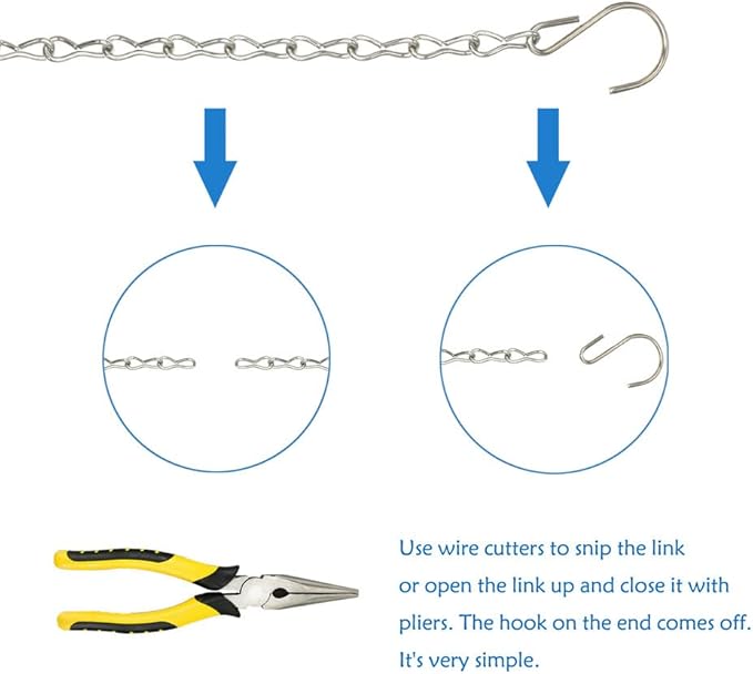 10 Pack 9.5 Inch Silver Hanging Chains for Hanging Bird Feeders, Bird Houses, Planters, Baskets, Birdbaths, Lanterns, Wind Chimes, Billboards, Signs and Ornaments-VerdiqueGarden