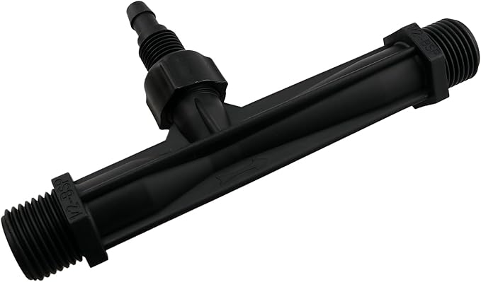 1/2-inch Plastic Irrigation Pipe Injector for Irrigation Venturi Fertilizer Mixer Injector Tube Suitable for Agricultural System Fertilizer and Chemical Injection Black-VerdiqueGarden