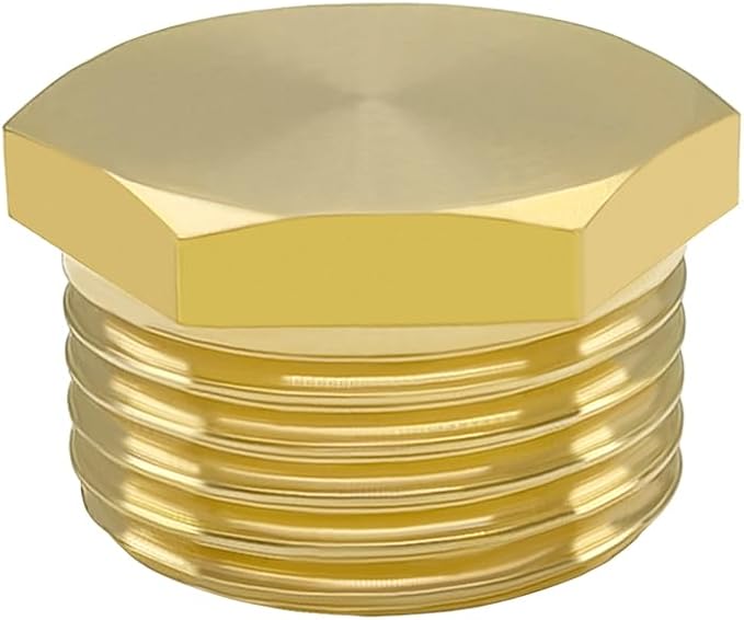 Hooshing 4PCS 3/4" GHT Garden Hose End Female Cap and Male Plugs Kits Garden Irrigation Brass Pipe Fittings Water Tubing Stopper-VerdiqueGarden