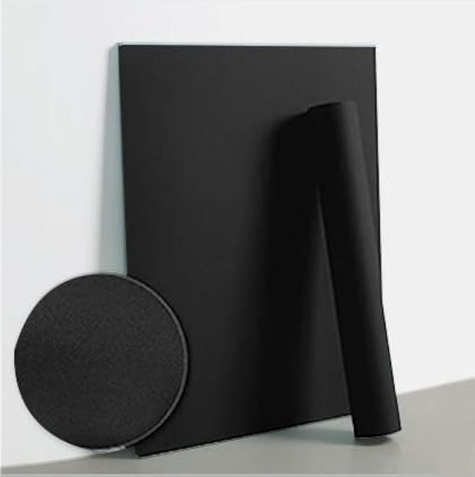 Dimoon 78.7''x15.7'' Black Skin Peel and Stick Wallpaper Contact Paper Modern Self Adhesive Wall Paper Removable Renter Friendly Textured Solid Color Cabinet Vinyl Roll (78.7''x15.7'',Black Skin)-VerdiqueGarden