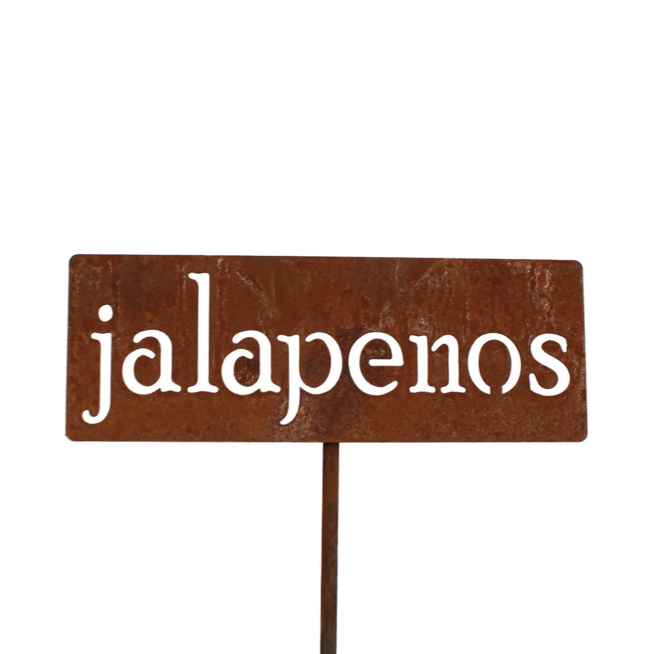 Classic Metal Garden Markers 19 Inches Tall (jalapenos, Naturally Rusted)-VerdiqueGarden