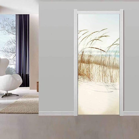 3D Door Stickers - Sirte Dunes - Peel & Stick Wallpaper - Removable PVC - Waterproof - Bedroom & Living Room Decoration - 37.4"x84.6"-VerdiqueGarden