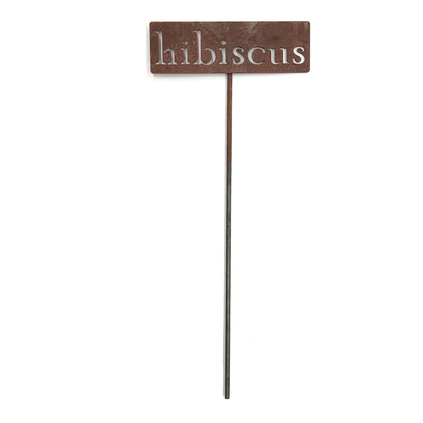 Classic Metal Garden Markers 19 Inches Tall (hibiscus, Naturally Rusted)-VerdiqueGarden