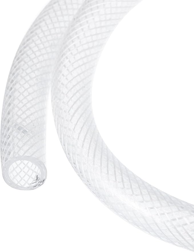 1/2" x 5/8" Braided Clear Plastic PVC Tubing 10ft High Pressure Flexible Reinforced Vinyl Tube, [for Garden Irrigation, Water Hose, Fish Tank, Water Transfer] - 12.7x15.9mm-VerdiqueGarden