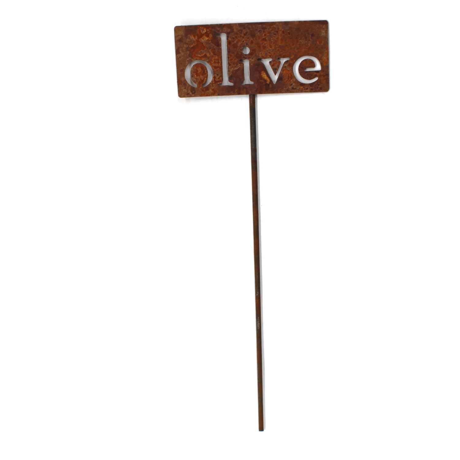 Classic Metal Garden Markers 19 Inches Tall (olive, Naturally Rusted)-VerdiqueGarden