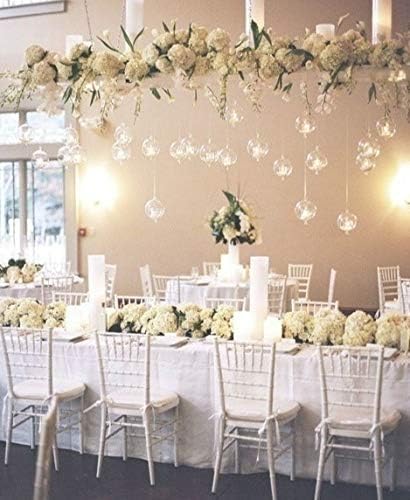 24 Pcs 3.15"/ 8cm Hanging Glass Tealight Holder Globe with LED Tealight, Plant Terrariums Glass Orbs Air Plants Tea Light Candle Holders Home Decor Indoor Outdoor Garden DIY Gifts (24 Pcs)-VerdiqueGarden