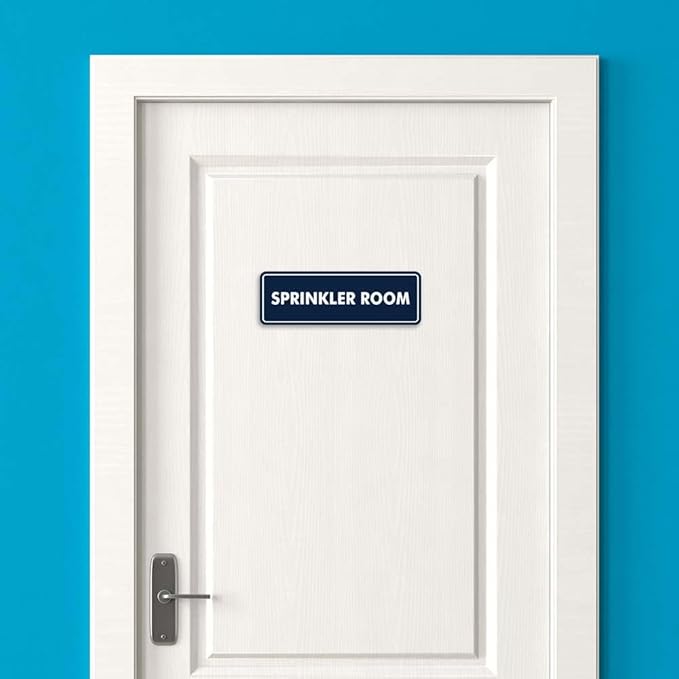 Signs ByLITA Standard Sprinkler Room Sign (Ivory/Dark Brown) - Medium 2 Pack-VerdiqueGarden