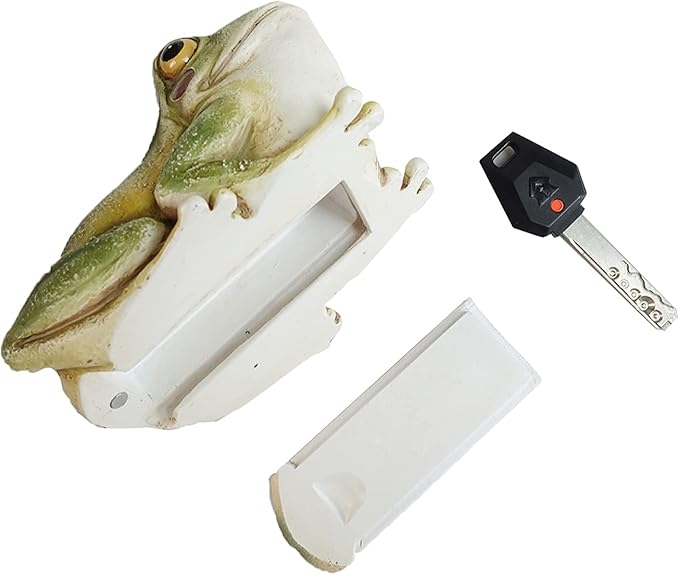 Hide a Key Frog Hand Painted Polyresin Outdoor Statue and Key Holder,Look and Feels Like a Real Frog for Yard,Garden,Patio-VerdiqueGarden