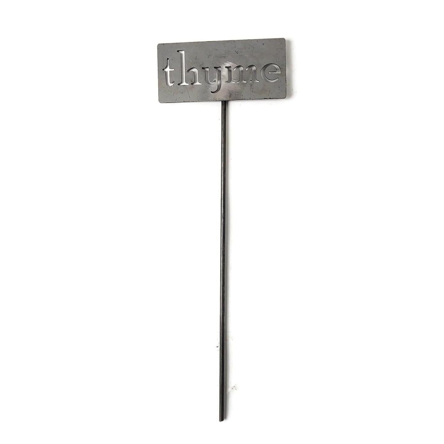 Classic Metal Garden Markers 19 Inches Tall (thyme, Raw, Unfinished Steel (will rust with time))-VerdiqueGarden