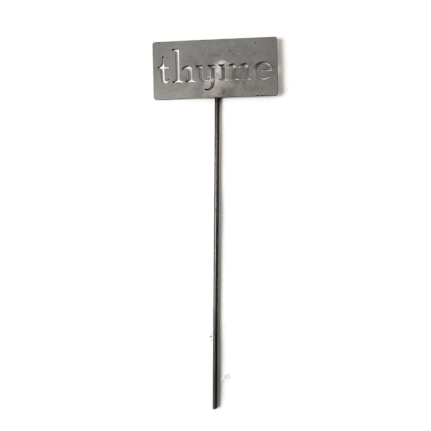Classic Metal Garden Markers 19 Inches Tall (thyme, Raw, Unfinished Steel (will rust with time))-VerdiqueGarden
