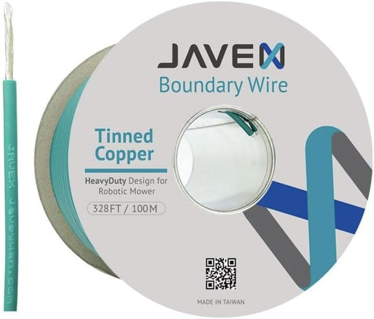 JAVEX Robotic Mower Boundary Wire [SupremeShield Protection]- Tinned Copper, Universal for Gardena, Husqvarvna, Worx & Other Auto-Mower Brands Installation Kit [3.8mm, 24x0.25mm, 3xShield], 328Ft-VerdiqueGarden