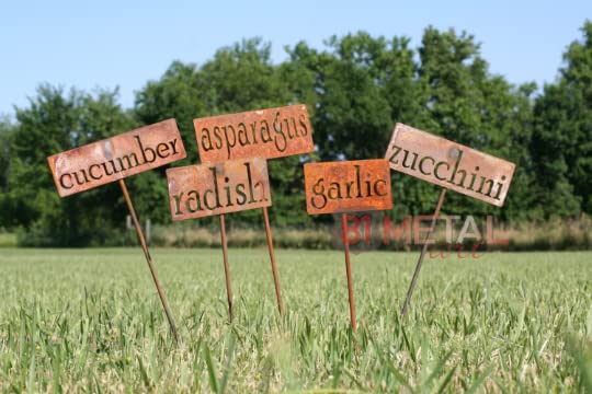 Classic Metal Garden Markers 19 Inches Tall (cantaloupe, Naturally Rusted)-VerdiqueGarden