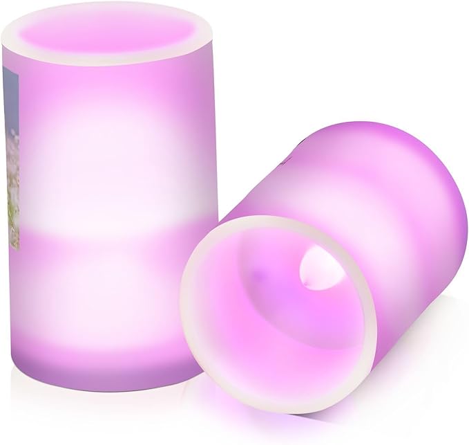 Vdsrup Flameless Candles Set of 2 Memorial Pet LED Candles with Timer Battery Operated Customize Candle Lights Flickering with Remote for Home Bedroom Decor-VerdiqueGarden