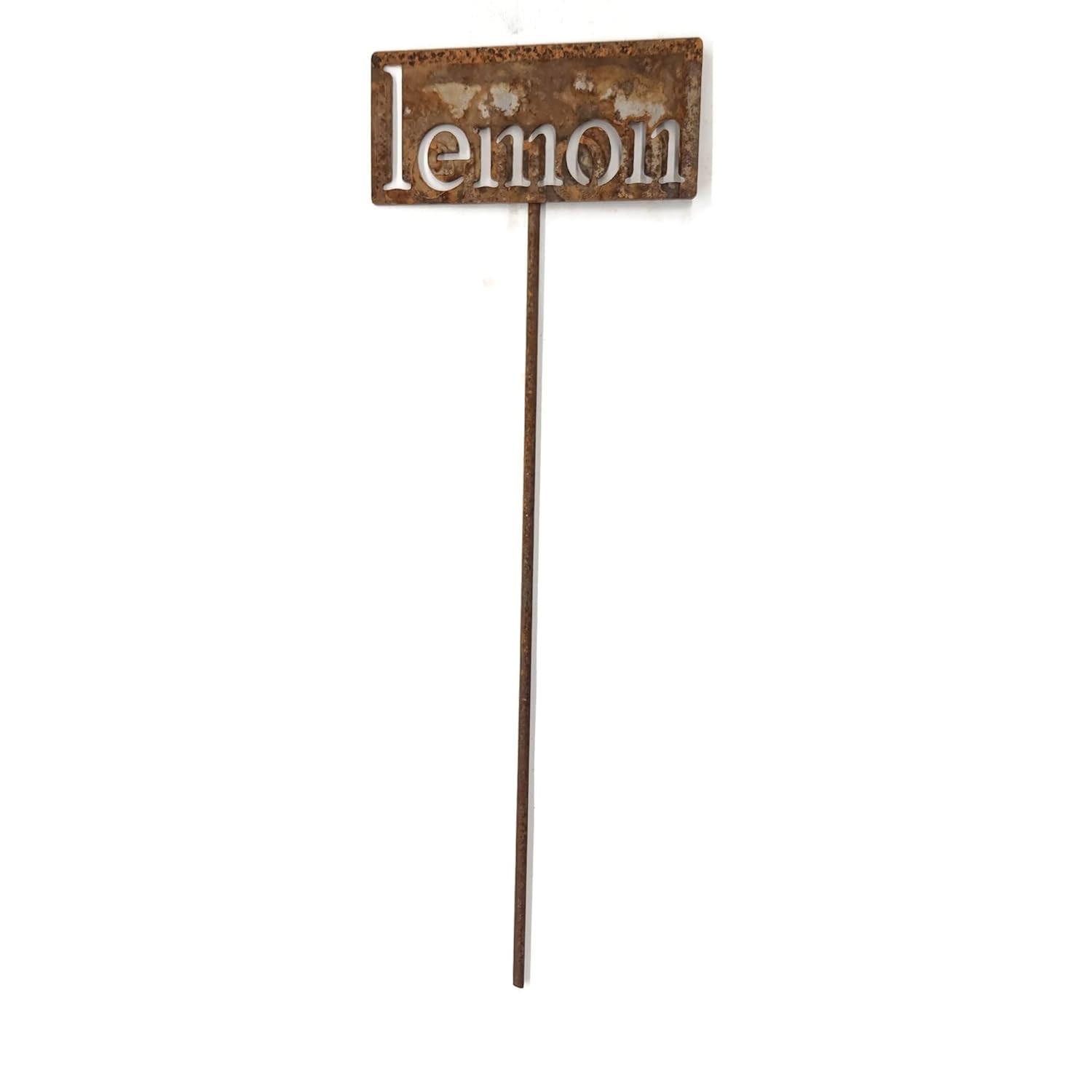 Classic Metal Garden Markers 19 Inches Tall (lemon, Naturally Rusted)-VerdiqueGarden