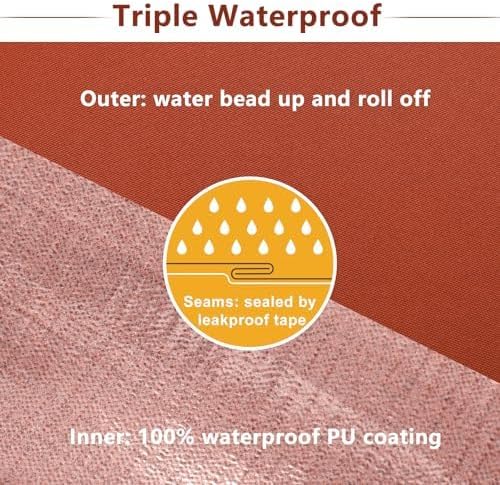 Favoyard Patio Chair Cushions 18 x 18 x 3 Inch Waterproof Outdoor Seat Cushions for Patio Furniture 3-Year Color Fastness Garden Sofa Couch Chair Pads with Handle & Adjustable Straps Set of 2, Spice-VerdiqueGarden