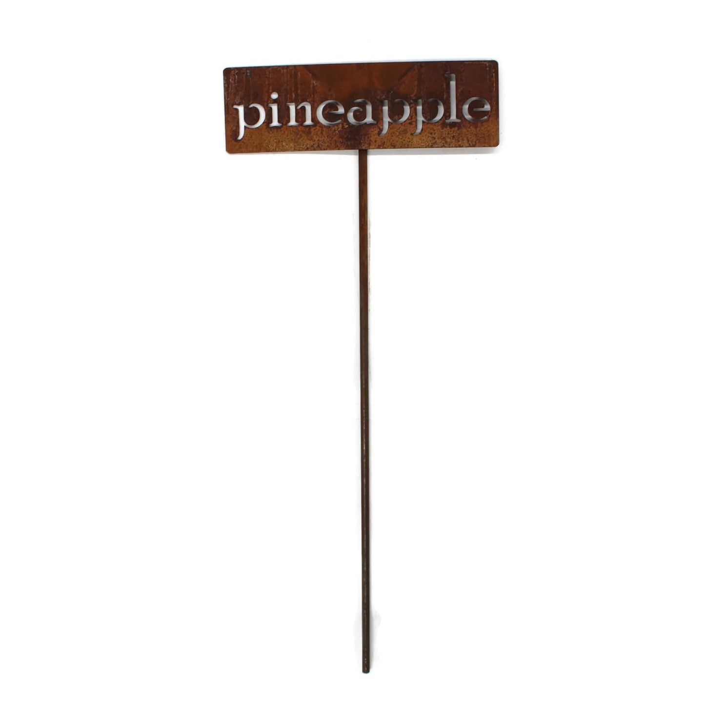 Classic Metal Garden Markers 19 Inches Tall (pineapple, Naturally Rusted)-VerdiqueGarden