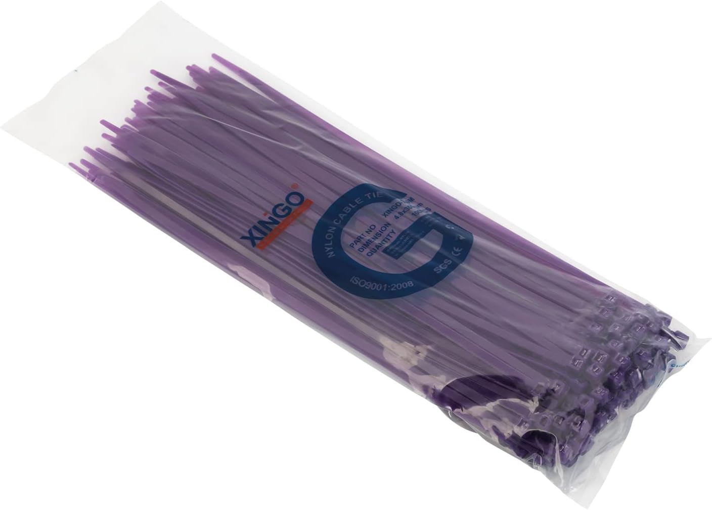 XINGO 100PCS Cable Zip Ties Heavy Duty, Premium Nylon Plastic Wire Ties with 50 Pounds Tensile Strength, Self-Locking Black Nylon Zip Ties for Indoor and Outdoor (12 inch, Purple)-VerdiqueGarden