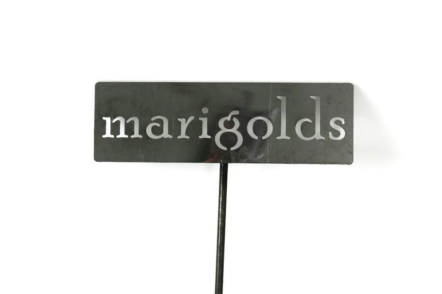 Classic Metal Garden Markers 19 Inches Tall (marigolds, Raw, Unfinished Steel (will rust with time))-VerdiqueGarden