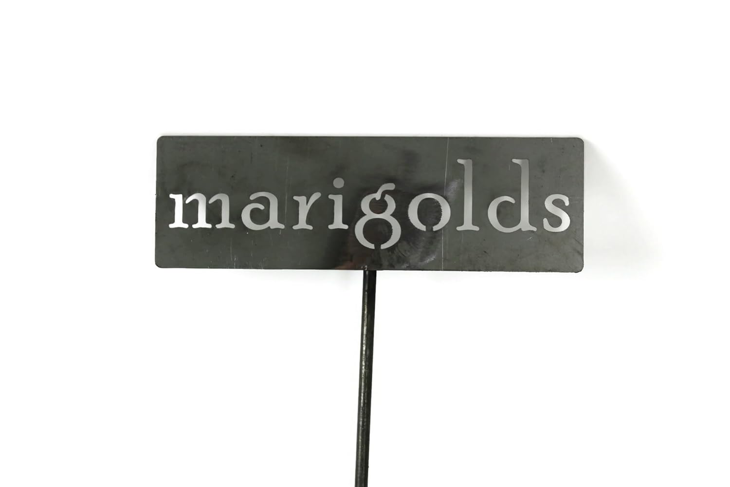 Classic Metal Garden Markers 19 Inches Tall (marigolds, Raw, Unfinished Steel (will rust with time))-VerdiqueGarden