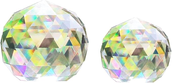 2 Pack Clear Crystal Ball Prism Window Rainbow Maker Window Prisms Suncatcher for Feng Shui, (80mm+60mm)-VerdiqueGarden