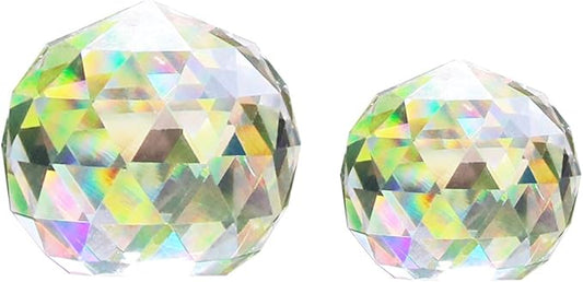 2 Pack Clear Crystal Ball Prism Window Rainbow Maker Window Prisms Suncatcher for Feng Shui, (80mm+60mm)-VerdiqueGarden