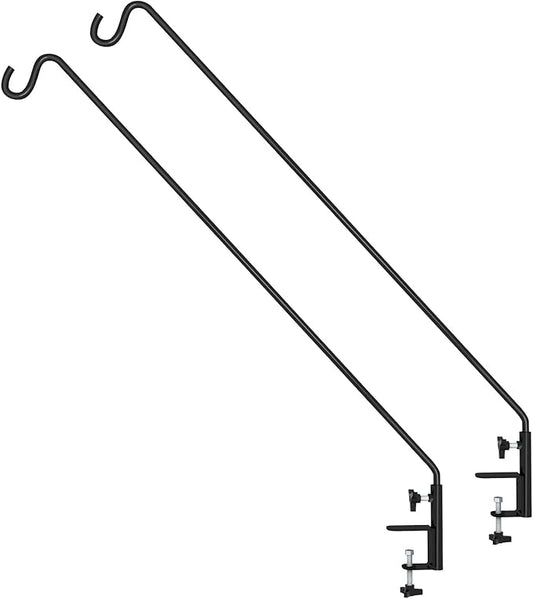 ERYTLLY Extended Reach Deck Hook Wall Pole Wall Mounted Deck Hook Extensible and 43 inch Wall Bracket for Hanging Bird Feeder,Plants,Wind Chimes,Lanterns 2 Packs-VerdiqueGarden