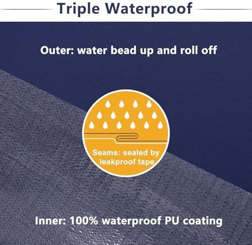 Favoyard Patio Chair Cushions 18 x 18 x 3 Inch Waterproof Outdoor Seat Cushions for Patio Furniture 3-Year Color Fastness Garden Sofa Couch Pads with Handle & Adjustable Straps Set of 2, Blue-VerdiqueGarden