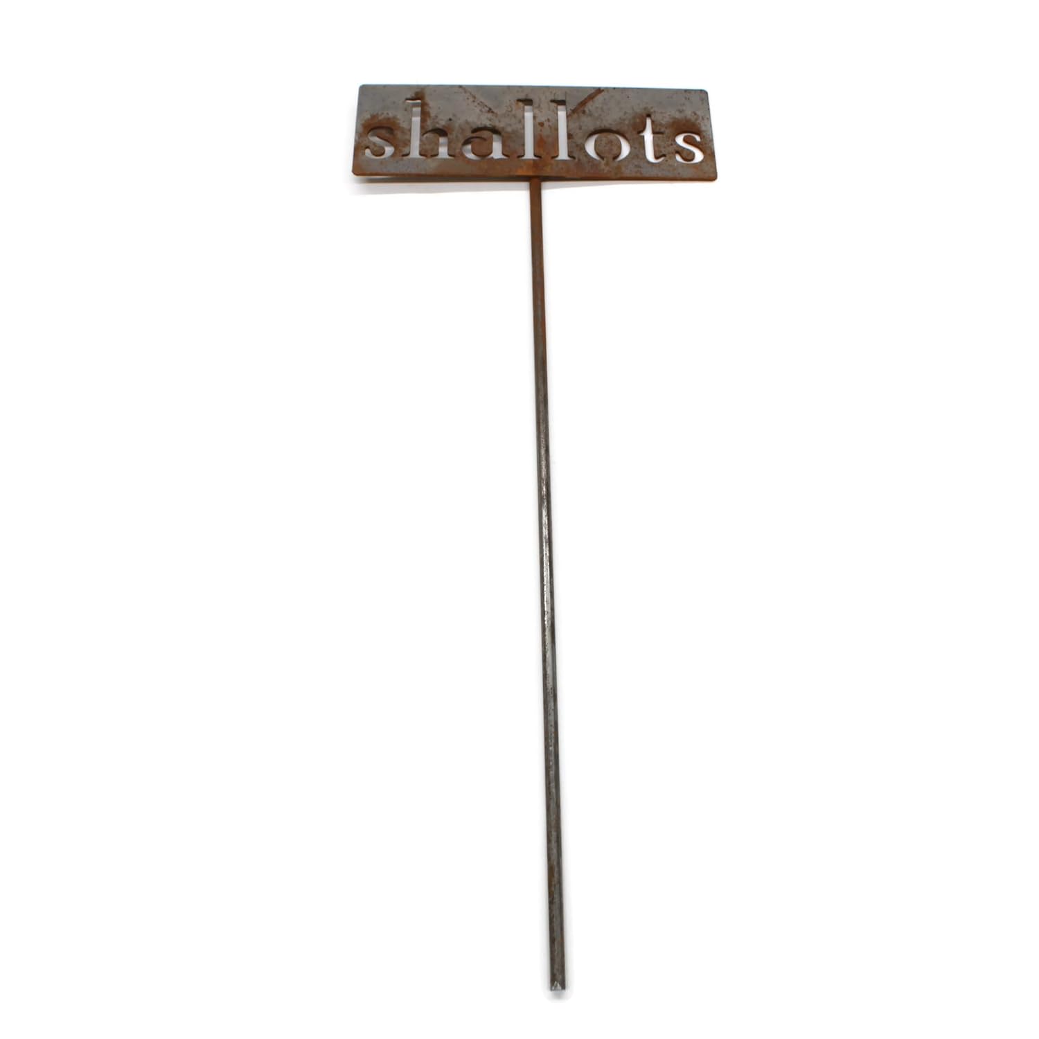 Classic Metal Garden Markers 19 Inches Tall (shallots, Naturally Rusted)-VerdiqueGarden
