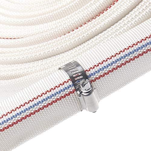 1" 30M-98FT Lay-Flat Hose Water Pool Cleaning Belt Discharge Pump Hose With Aluminum Clamps Fittings Fire Hose Length Connection Pump Hose for House,Garden,Irrigation, Water pumping hose Firehose-VerdiqueGarden