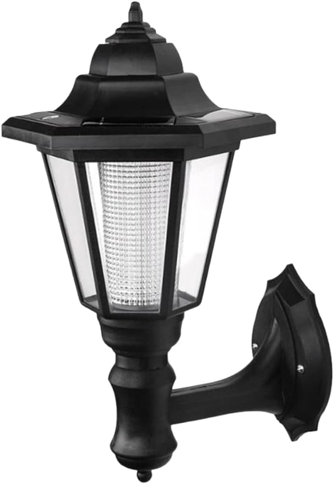 DOITOOL Solar Wall Lights Outdoor, 6-Pack Hexagonal LED Wall Sconce, Black, 16x28CM, IP44 Waterproof, Automatic On/Off, Outdoor Porch Garden Fence Landscape Hotel Restaurant Patio-VerdiqueGarden