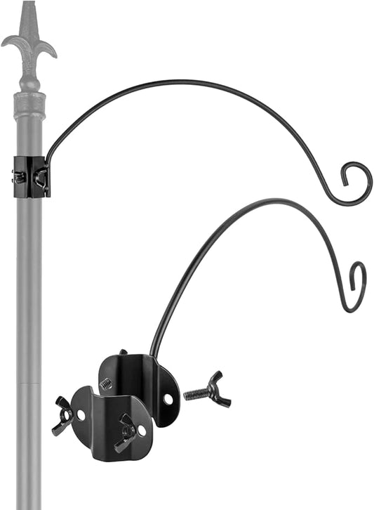 iBorn Bird Feeders Hangers for 1” Pole Stand Station Outdoor Hanging Hooks for Humming Bird Feeders for Outside Plant Hanger Hook Bracket Kit 12.2 Inch Long Metal Hooks for 1 Inch Pole, Pack of 2-VerdiqueGarden