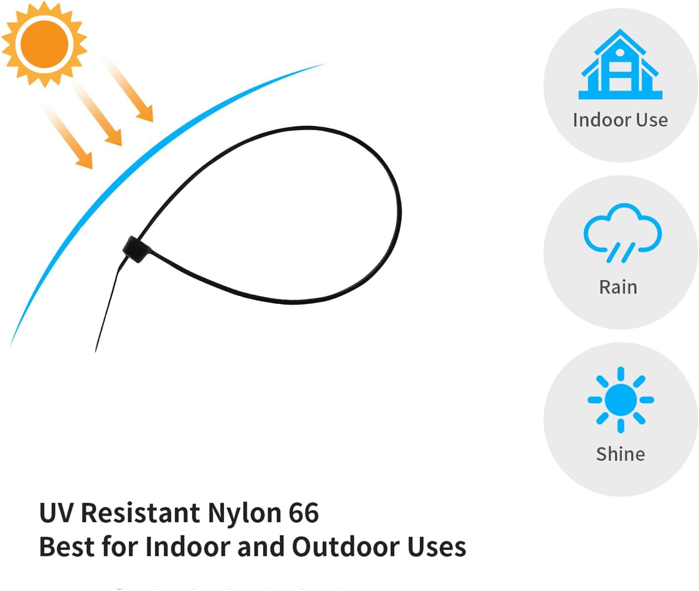 12 Inch Zip Ties White 1000 PCS, 50 Lbs- Heavy Duty Tensile Strength, Nylon PA66 UV Resistant Cable Ties for Indoor and Outdoor Use - Ideal for object bundling and fastening-VerdiqueGarden
