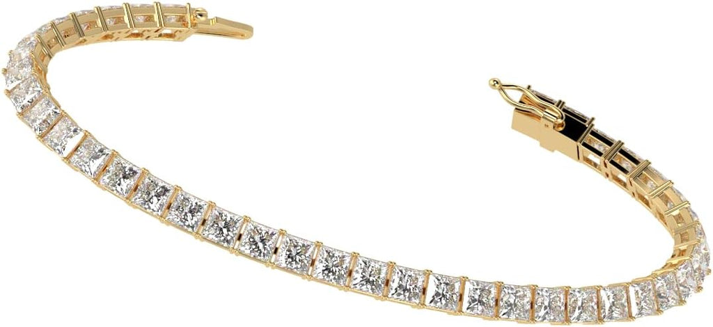 Houston Diamond District 2 to 28 Carat Lab Grown Diamond Classic Tennis Bracelet, 4-Prong Setting for Women (E-F Color, VS2-SI1 Clarity)