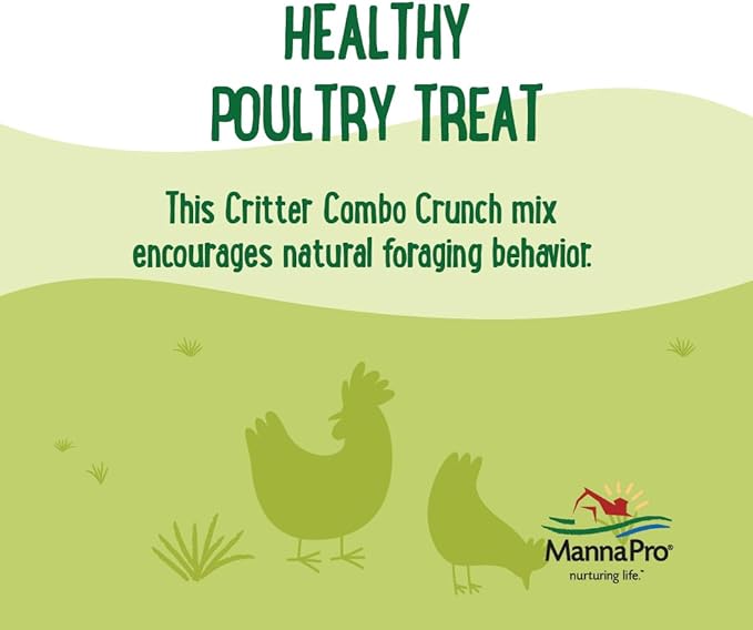Manna Pro Farmhouse Favorites Critter Combo Crunch Poultry Treat - Protein Poultry Treat - Encourages Natural Foraging Behavior - 100% Natural Blend of Soldier Fly Larvae, Mealworms & Shrimp - 2lb Bag-VerdiqueGarden
