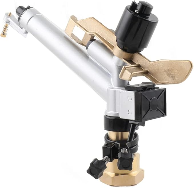 1.5" 360° Adjustable Impact Spray Gun Sprinkler with Nozzle Set, Water Spray Gun Large-Area Agriculture Irrigation Spray Gun Watering Sprinkler for Garden Farm Lawn-VerdiqueGarden