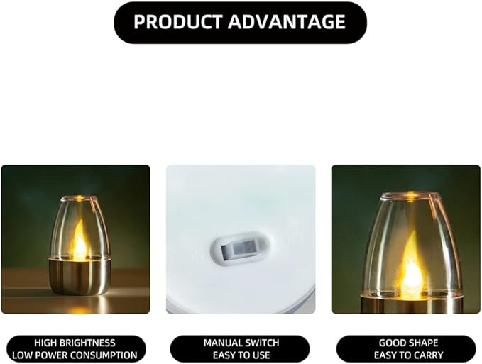 Solar Candle Lights,Flameless Candle Lights,Solar Rechargeable Tea Wax lamp,6 flameless Candle Light, Suitable for Wedding, Valentine's Day, Halloween, Christmas (Tea Light)-VerdiqueGarden