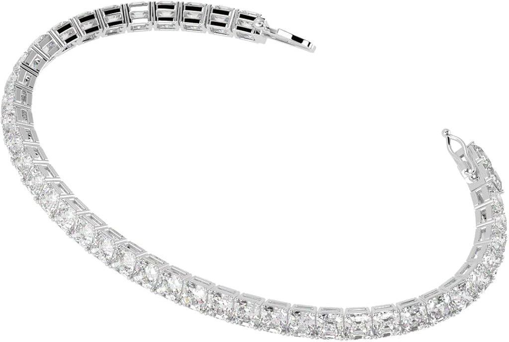 Houston Diamond District 2 to 28 Carat Lab Grown Diamond Classic Tennis Bracelet, 4-Prong Setting for Women (E-F Color, VS2-SI1 Clarity)
