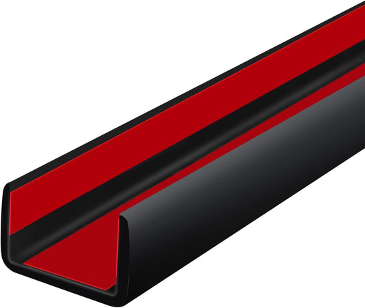 Rubber Edge Trim, Self Adhesive U Channel Edge Trim, Big Size U Shaped Trim, Edge Banding for Plywood, Woods, Shelf, Cabinet, Countertop, Fit for 1/2", Length 20Ft, Black-VerdiqueGarden