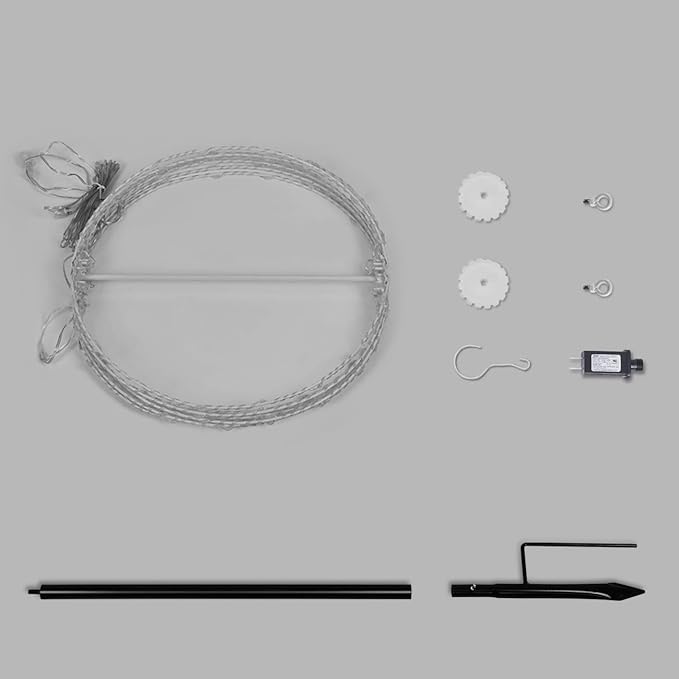 Hotelstar 96LED Foldable Light Sphere - 12IN Hanging, Pathway & Tree Light with Hook & Stake for Outdoor Garden, UL Listed, White Metal Frame, Warm White Light-VerdiqueGarden