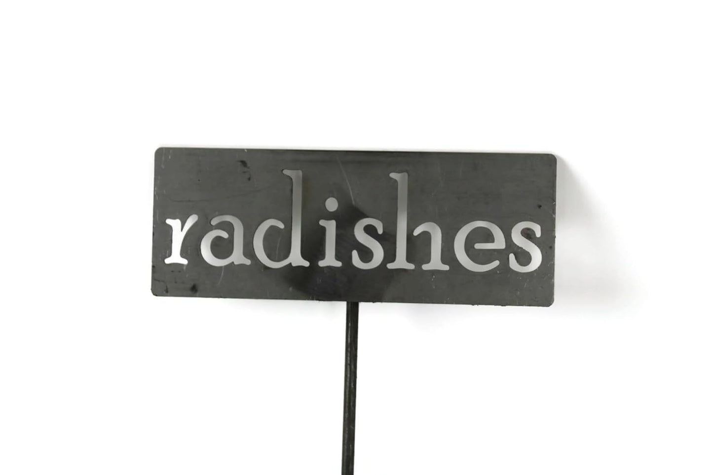 Classic Metal Garden Markers 19 Inches Tall (radishes, Raw, Unfinished Steel (will rust with time))-VerdiqueGarden