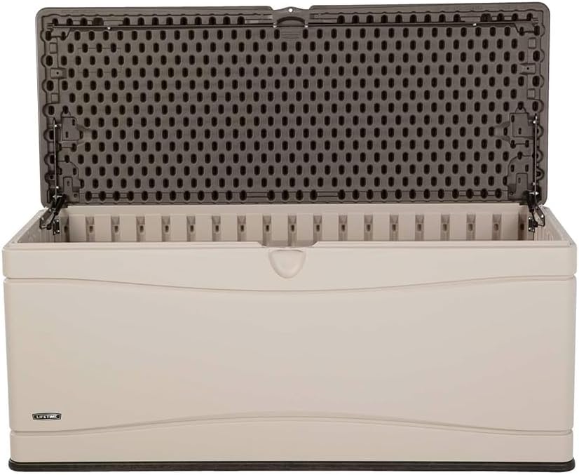 Lifetime 60012 Extra Large Deck Box, 130 Gallon, Desert Sand/Brown-VerdiqueGarden