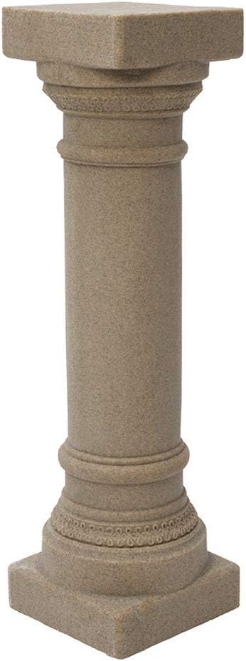 EMSCO Group Greek Column Statue – Natural Sandstone Appearance – Made of Resin – Lightweight – 32” Height-VerdiqueGarden