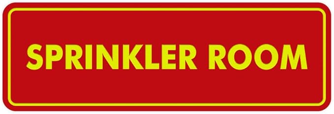 Signs ByLITA Standard Sprinkler Room Sign (Red/Yellow) - Large-VerdiqueGarden