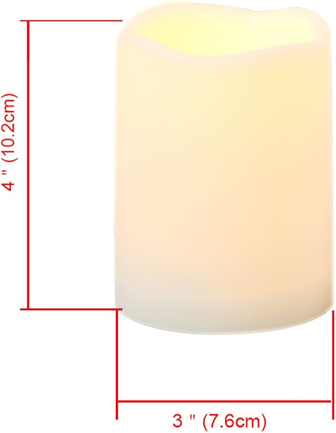 iZAN 3-Pack Outdoor Flameless LED Battery Operated Candles with Remote Waterproof Flickering Electric Pillar Candles for Halloween Chirstmas Home Wedding Party Festival Décor Long Battery Life 3”x4”-VerdiqueGarden