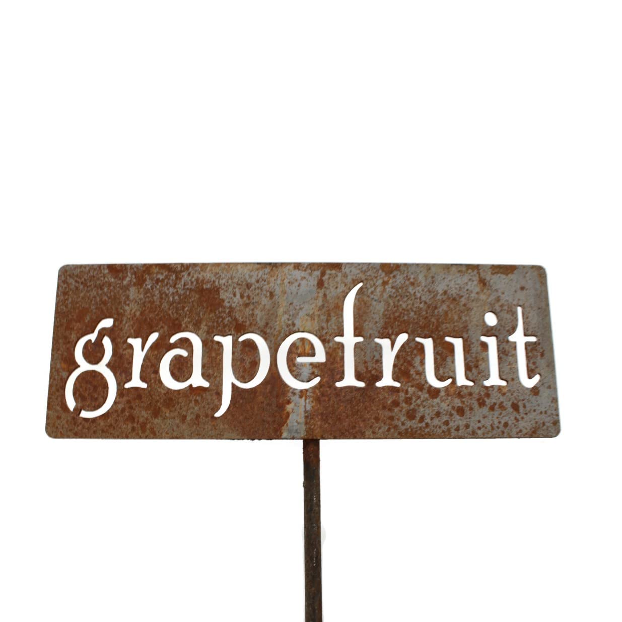 Classic Metal Garden Markers 19 Inches Tall (grapefruit, Naturally Rusted)-VerdiqueGarden