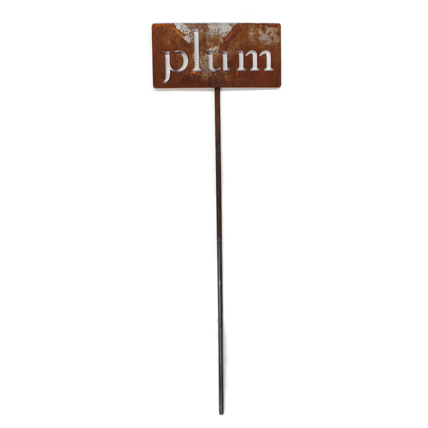 Classic Metal Garden Markers 19 Inches Tall (plum, Naturally Rusted)-VerdiqueGarden