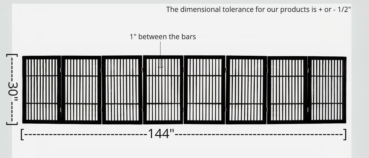 Pet Dog Gate Strong and Durable Freestanding Folding Acacia Hardwood Portable Wooden Fence Indoors or Outdoors by Urnporium (Black Pet Gate, 8 Panel 30" Tall)-VerdiqueGarden