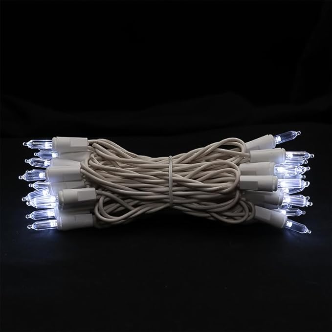 MULTI-SPARKING White Christmas LED Lights - 35 Count Cool White Christmas String Lights for Small Tree, Crafts, Holiday, Indoor/Outdoor Decorations, 11 Feet White Wire, UL Certified, Connectable-VerdiqueGarden