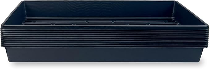 10 Plant Growing Trays (No Drain Holes) - 20" x 10" - Perfect Garden Seed Starter Grow Trays: for Seedlings, Indoor Gardening, Growing Microgreens, Wheatgrass & More - Soil or Hydroponic-VerdiqueGarden